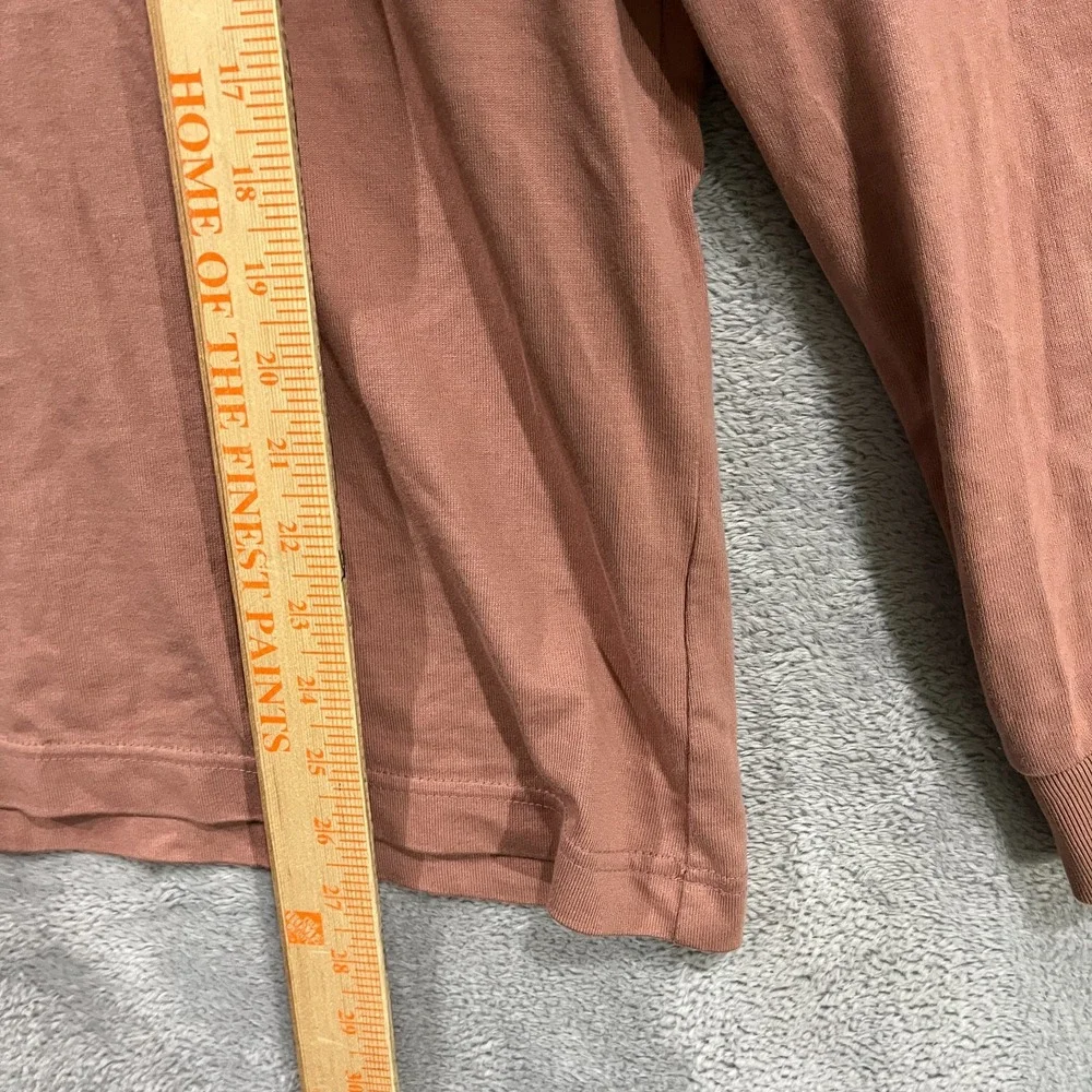 UNIQLO U Pocket Shirt Mens Small Brown Long Sleeve Crew Neck Pullover Tee 444974